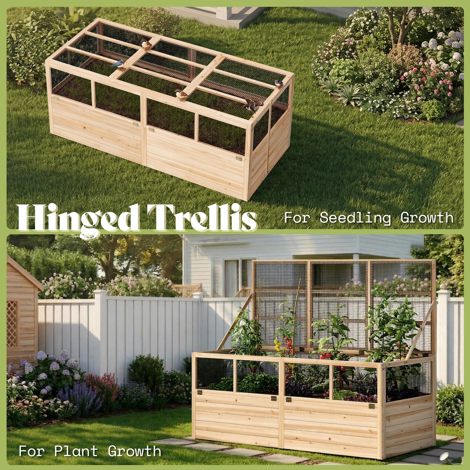 Lid Wood Raised Garden Bed 