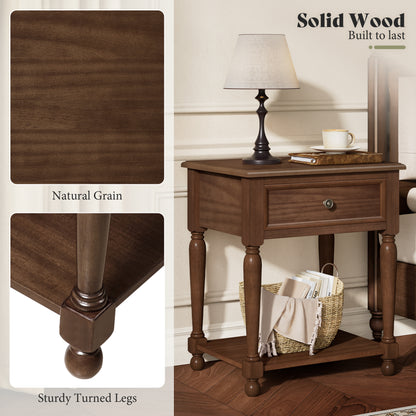 Ember Vintage Walnut Nightstand Set-Walnut