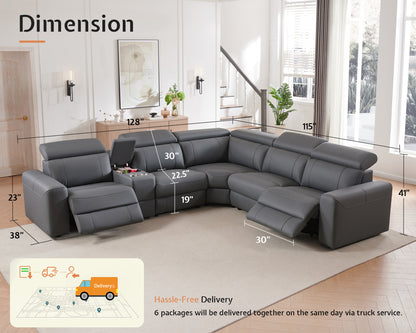 AMERLIFE Power Recliner Sectional Sofa