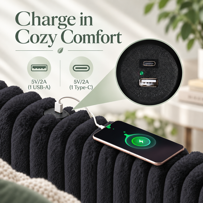 Warren Upholstered Bed Frame with LED Lights-California King-Black