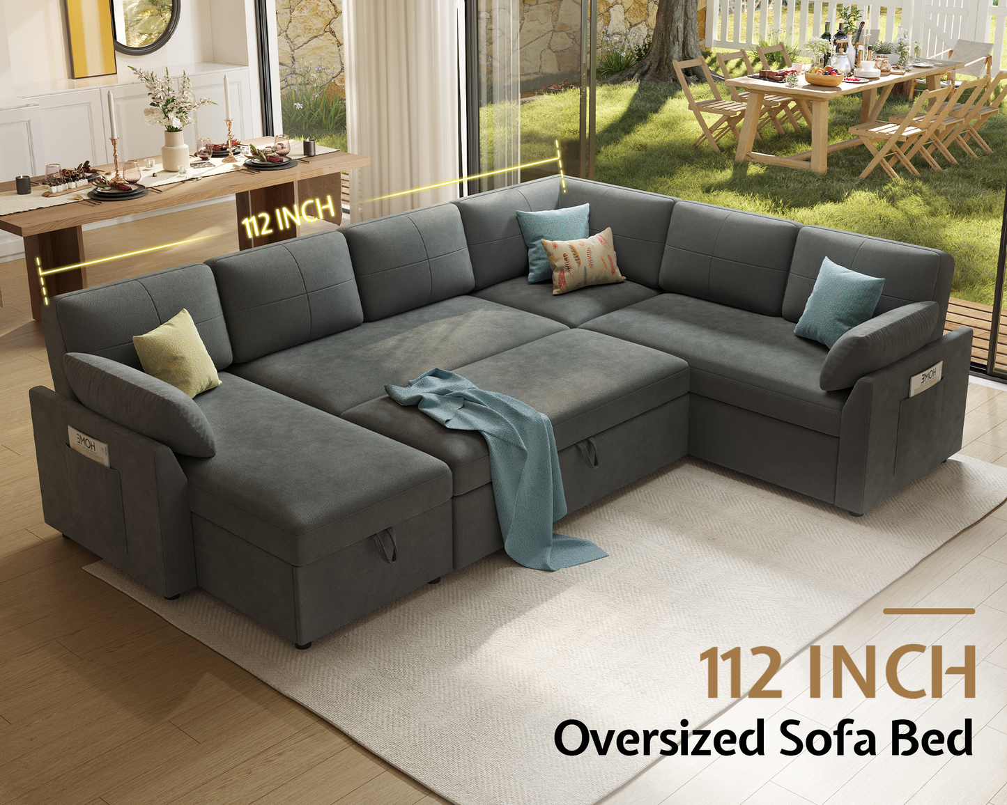 AMERLIFE 112" Sectional Sofa Amerlife