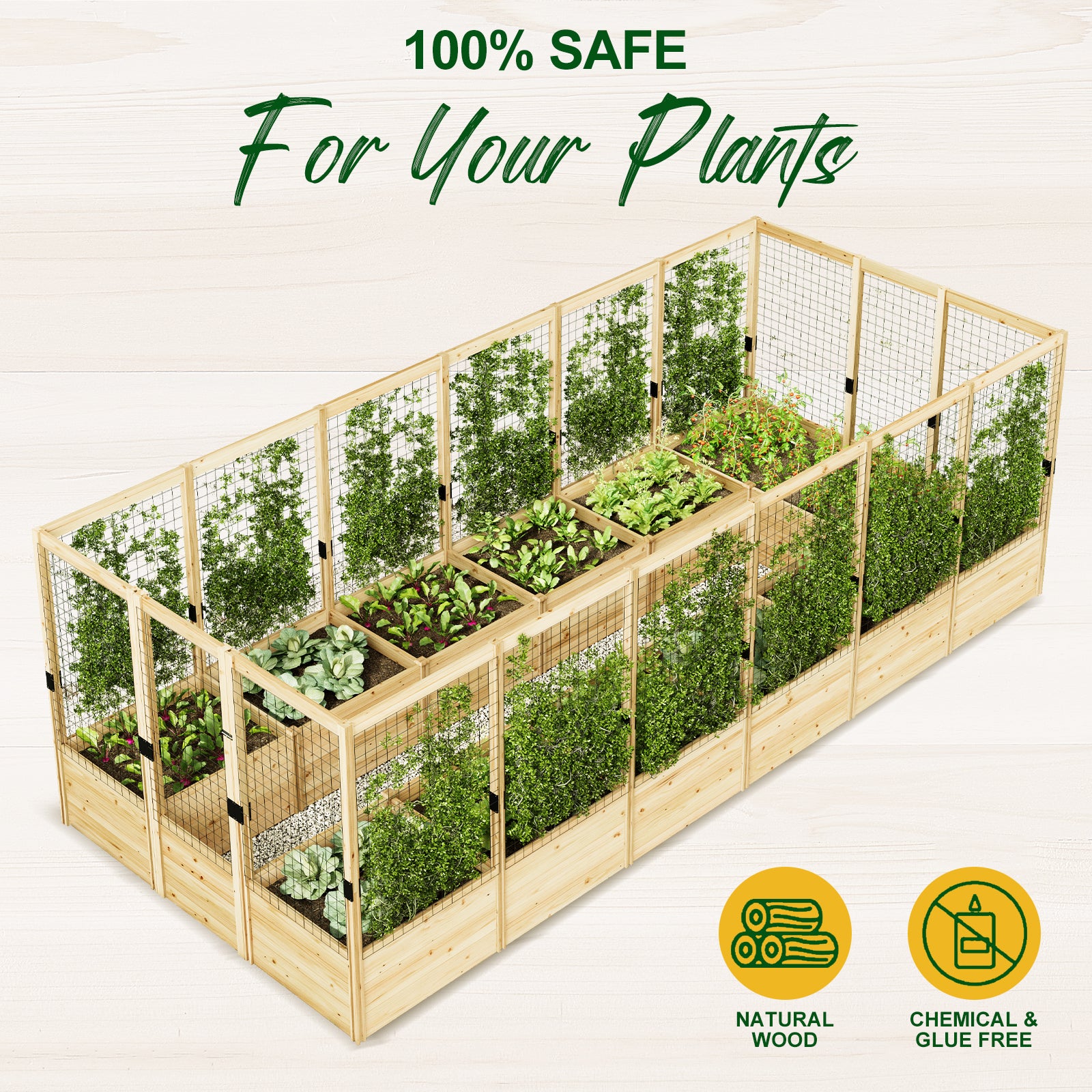 Poppy U-Shaped Fence Raised Bed - 13Grids