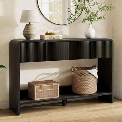 Curvia Wooden Console Table Amerlife Flat Panel / 45" / Black