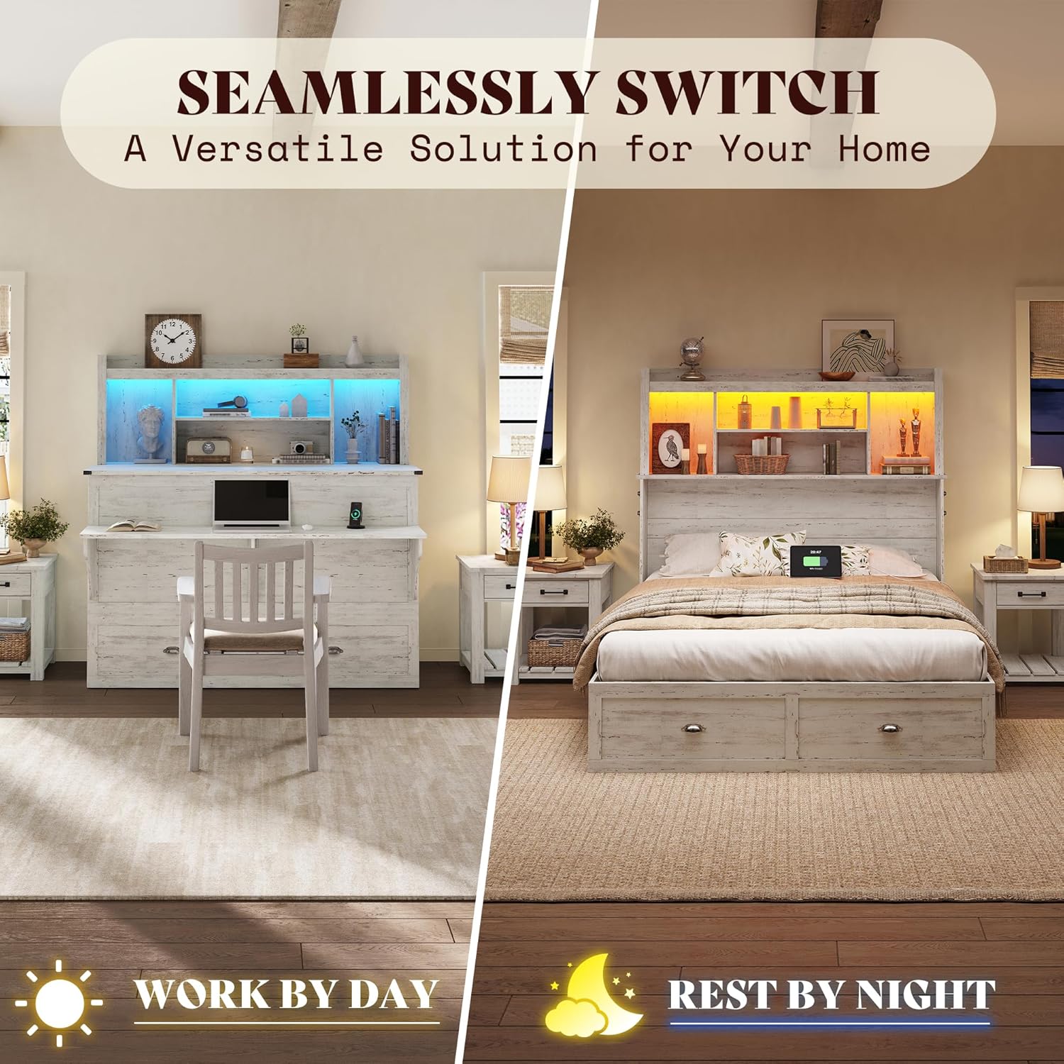 Nook 3 in 1 Murphy Bed 