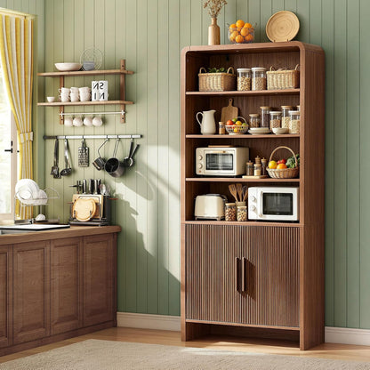 Arcova 71" Tall Fluted Bookshelf Amerlife Brown