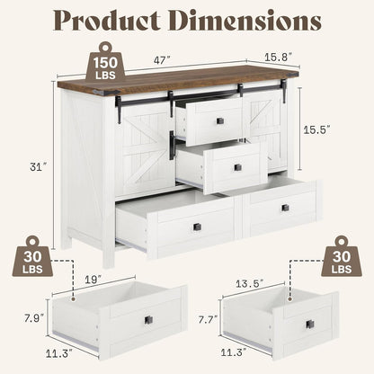 Alderman 4-Piece Bedroom Set Amerlife Full / Distressed White