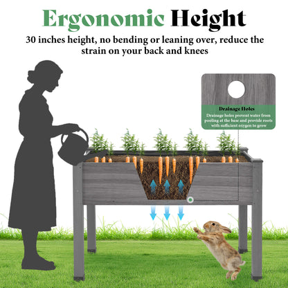 Flowerdom Elevated Wood Planter Box Amerlife