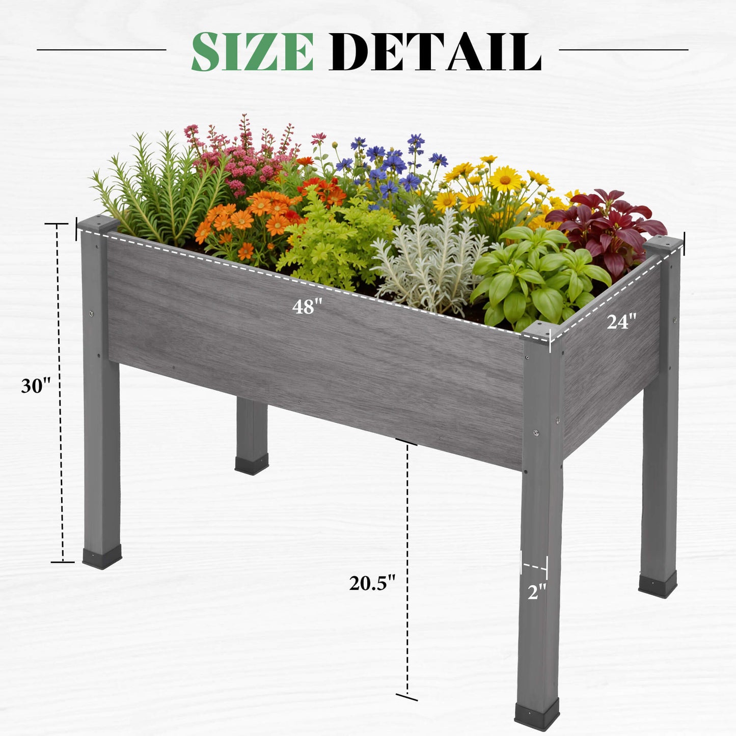 Flowerdom Elevated Wood Planter Box Amerlife