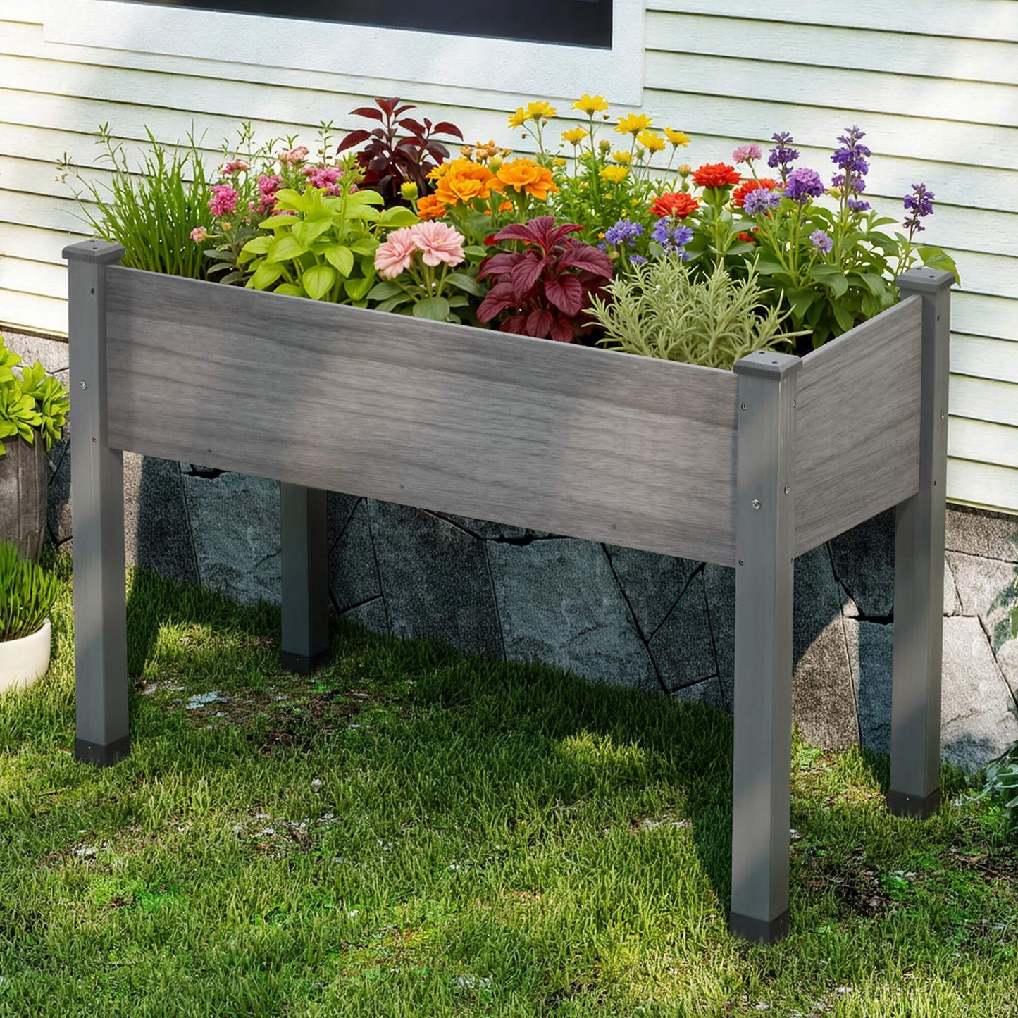 Flowerdom Elevated Wood Planter Box Amerlife
