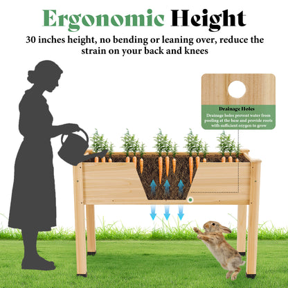 Flowerdom Elevated Wood Planter Box Amerlife