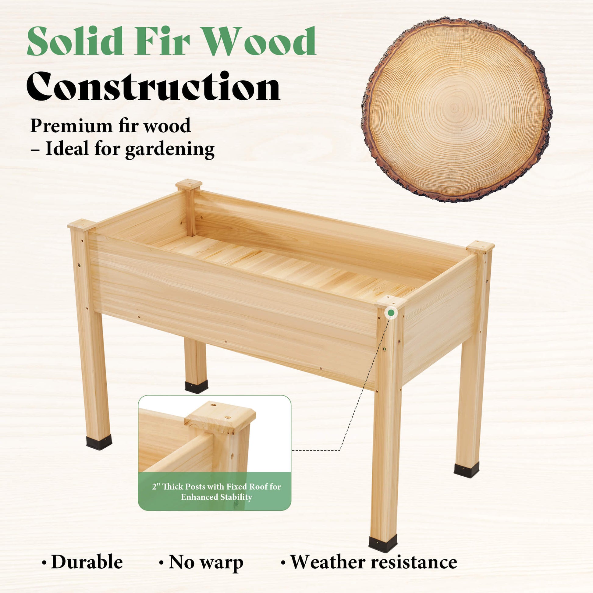 Flowerdom Elevated Wood Planter Box Amerlife