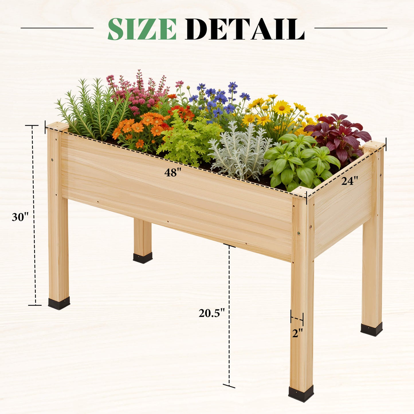 Flowerdom Elevated Wood Planter Box Amerlife