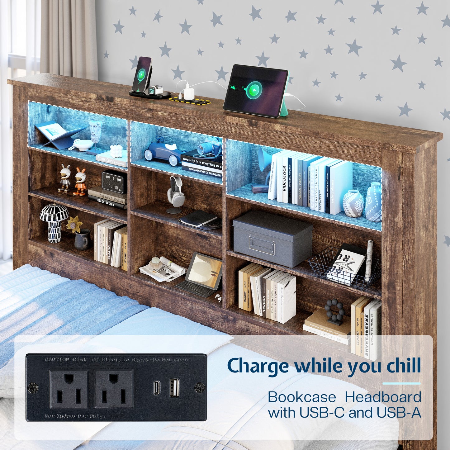 Beam Bed Frame Amerlife Twin / Rustic Dark Oak