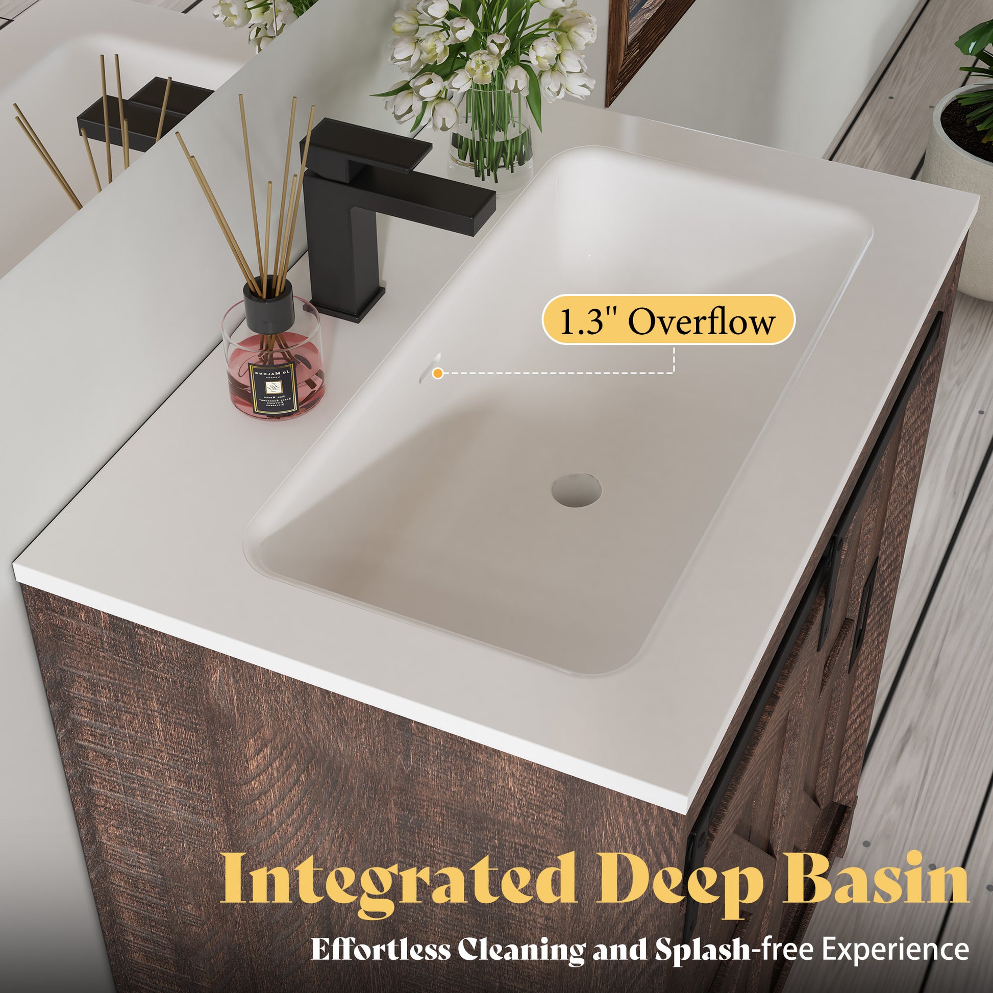 Bourbon Sliding Barn Vanity 24 inch Light Brown