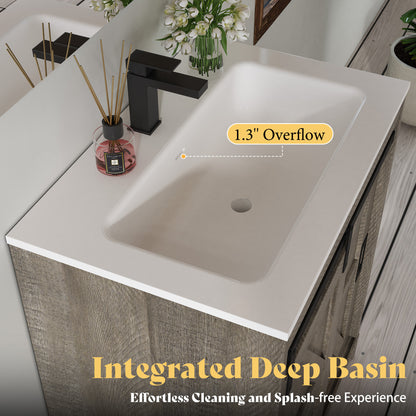 Bourbon Sliding Barn Vanity 24 inch Light Grey