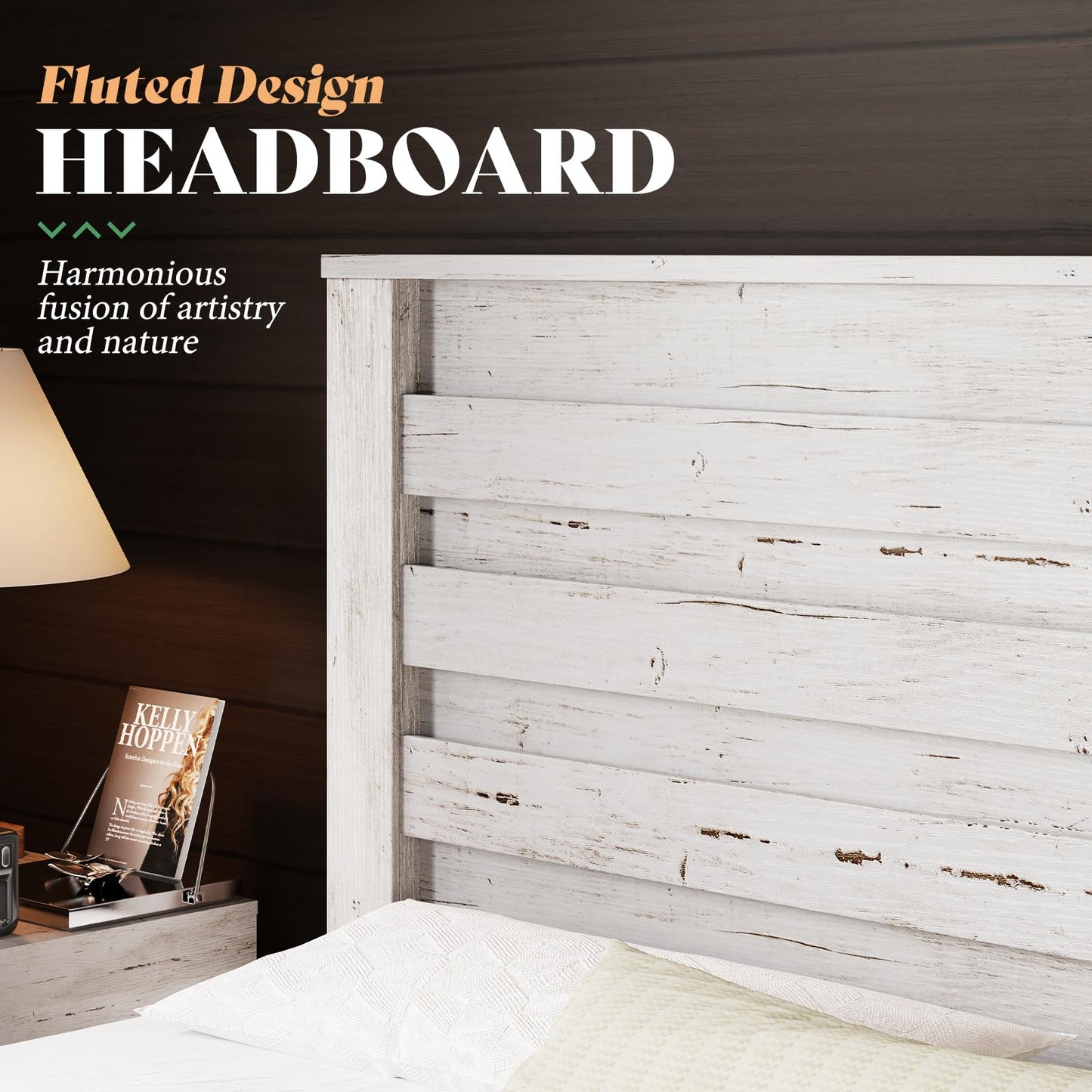 3 Piece Bedroom Set-K-Distressed White
