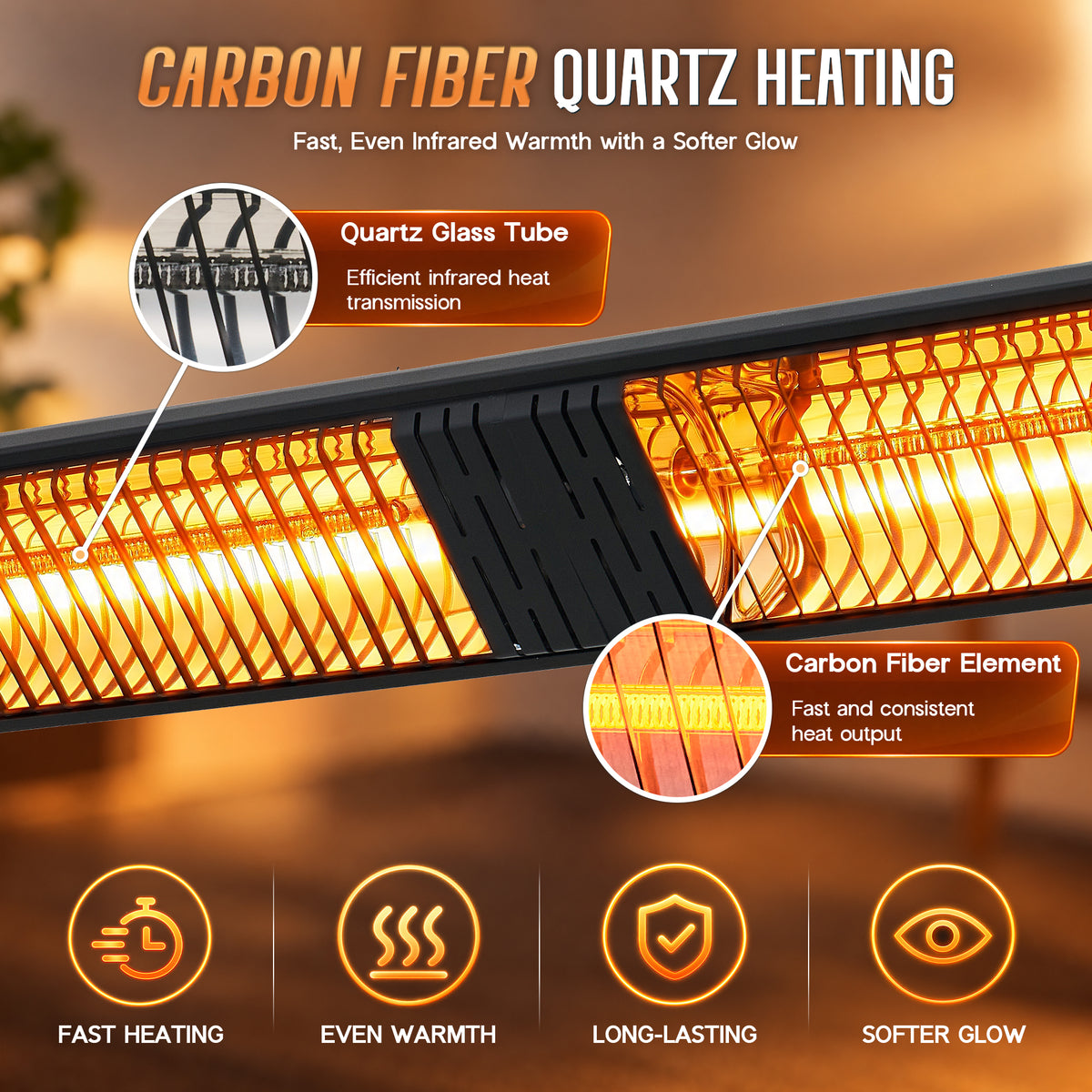 Soleil 3000W Electric Infrared Patio Heater