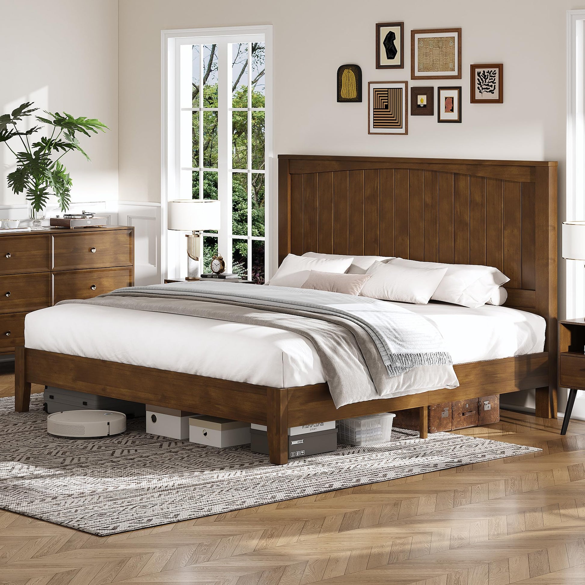 Sanderson Solid Wood Bed Frame Amerlife Full / Brown