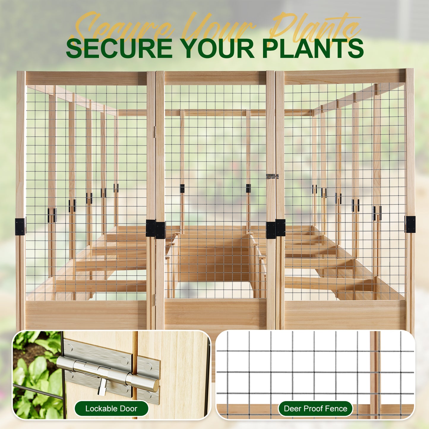 Poppy U-Shaped Fence Raised Bed - 13Grids