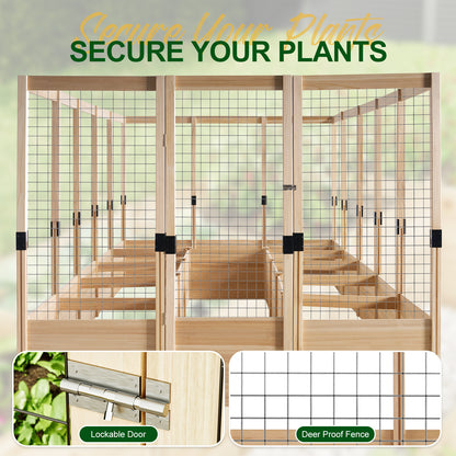 Poppy U-Shaped Fence Raised Bed - 13Grids