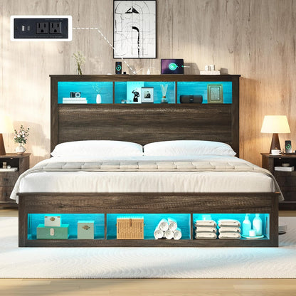 Larkin Storage Bed Frame - Full /RusticGrey