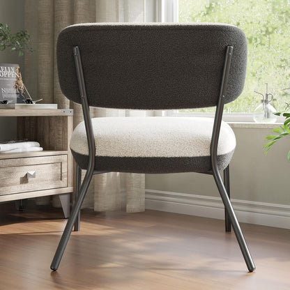 Cocoon Wider Boucle Vanity Chair Amerlife White&grey