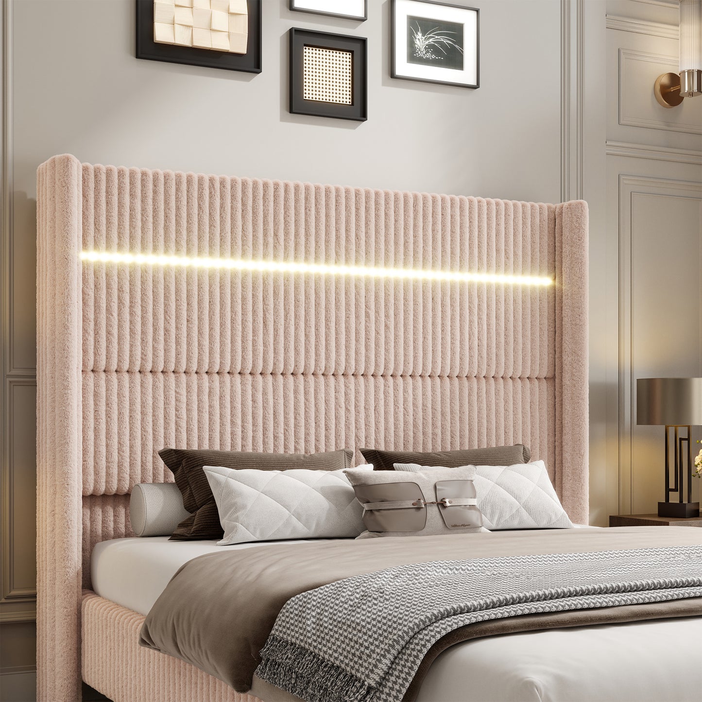 Warren Faux-Fur Bed Frame Amerlife 