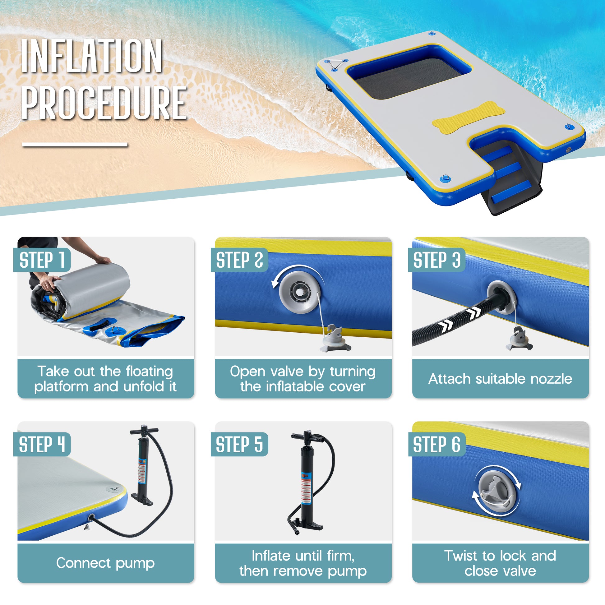 Ploov Inflatable Floating Dock Amerlife