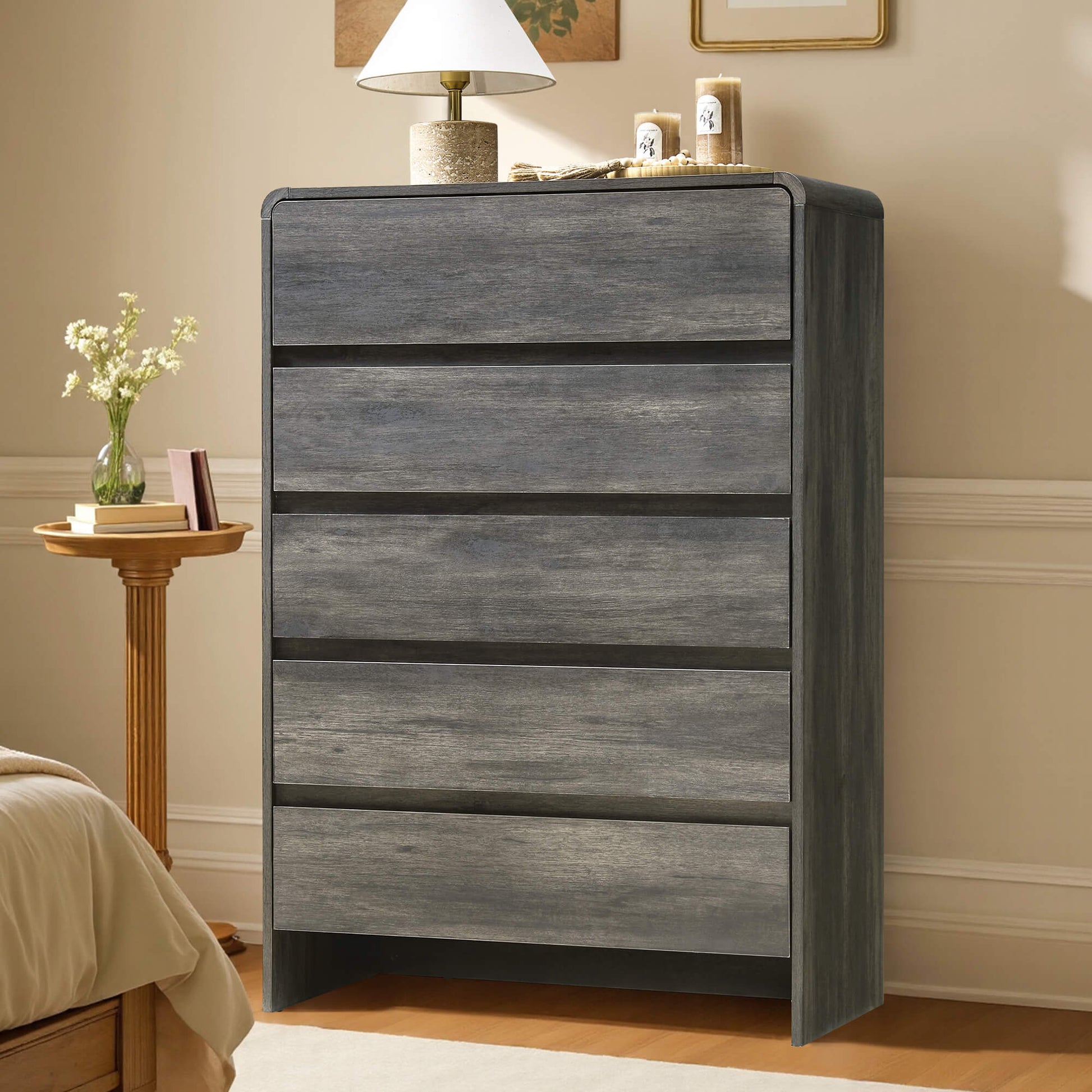 Garyon Modern 5-Drawer Storage Dresser _Black