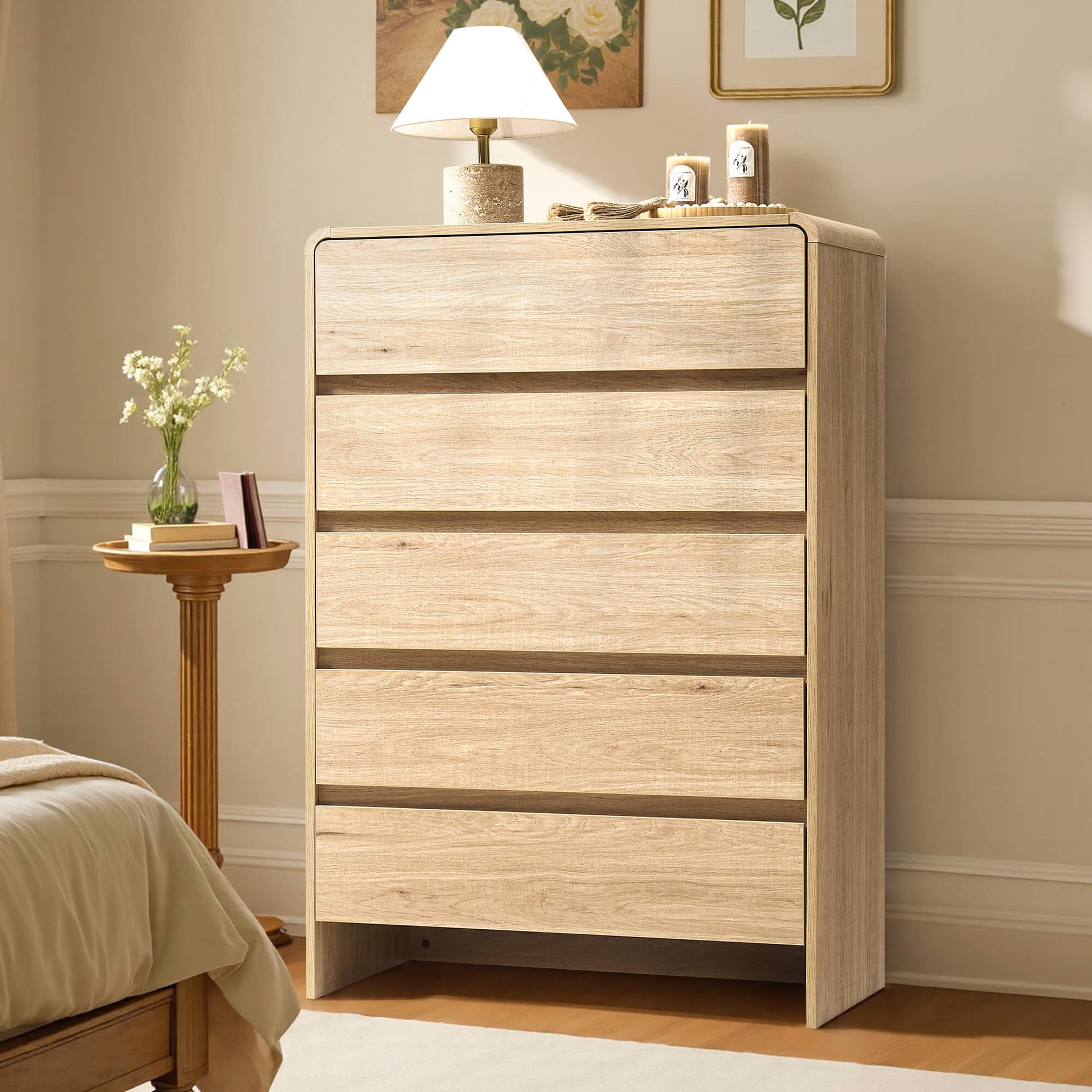 Garyon Modern 5-Drawer Storage Dresser _Light Oak
