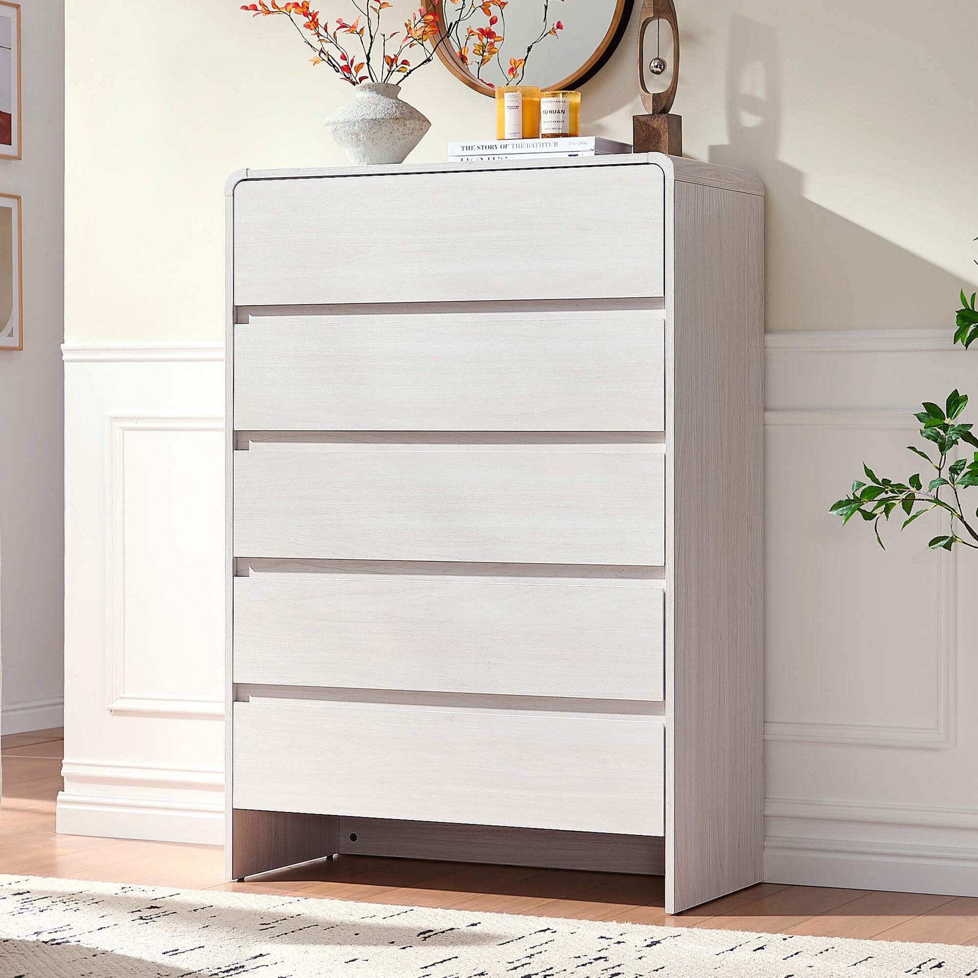 Garyon Modern 5-Drawer Storage Dresser _White
