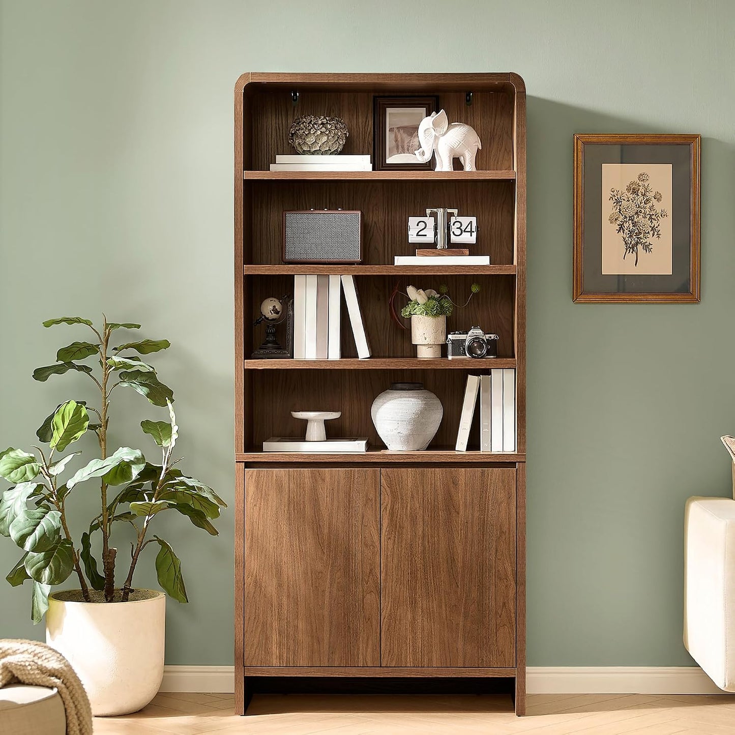 Arcova 71" Tall Bookshelf Amerlife Rustic Brown