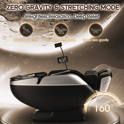 Smart 3D Zero Gravity Massage Chair-4D Massage Roller-Black