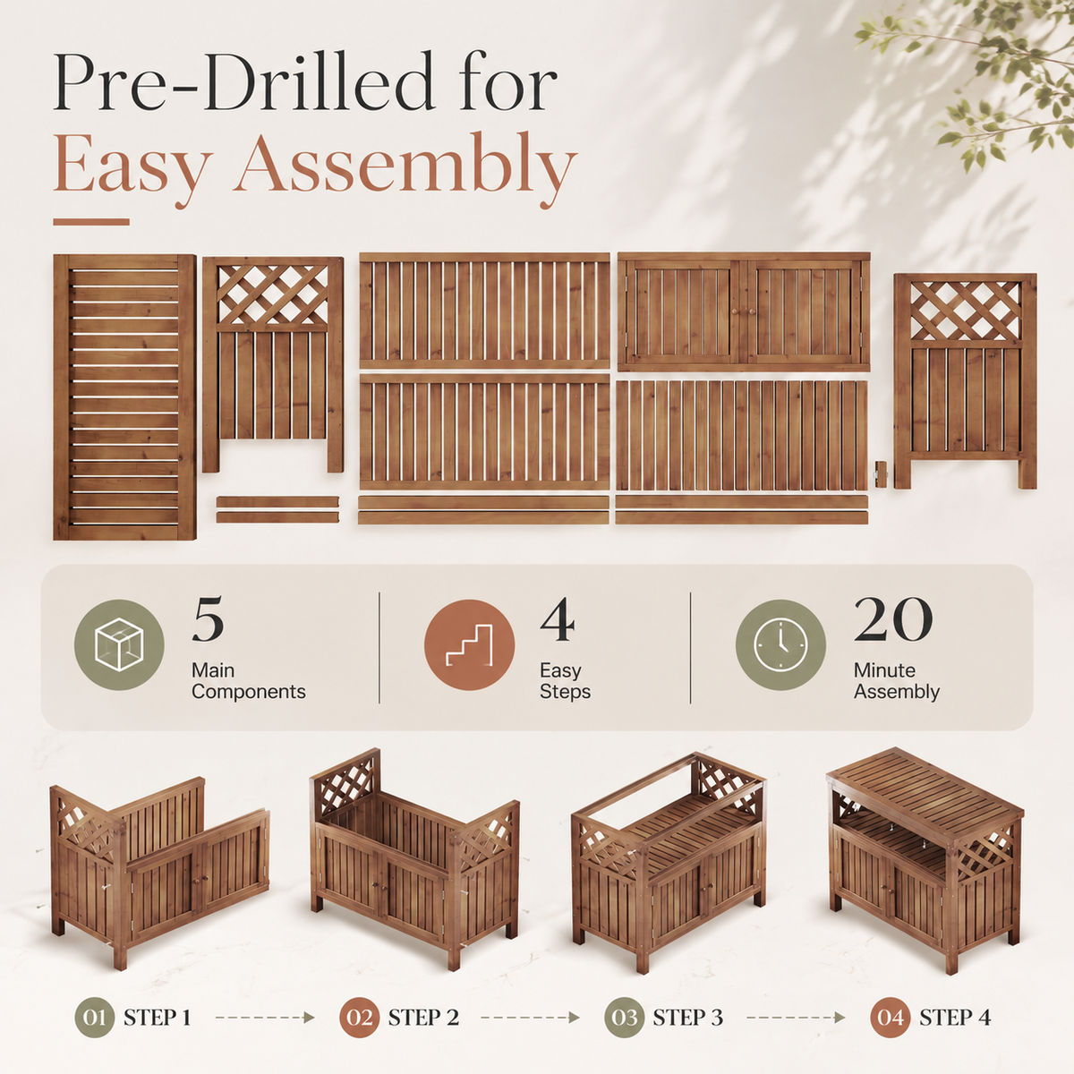 Sprout Solid Fir Wood Outdoor Potting Bench