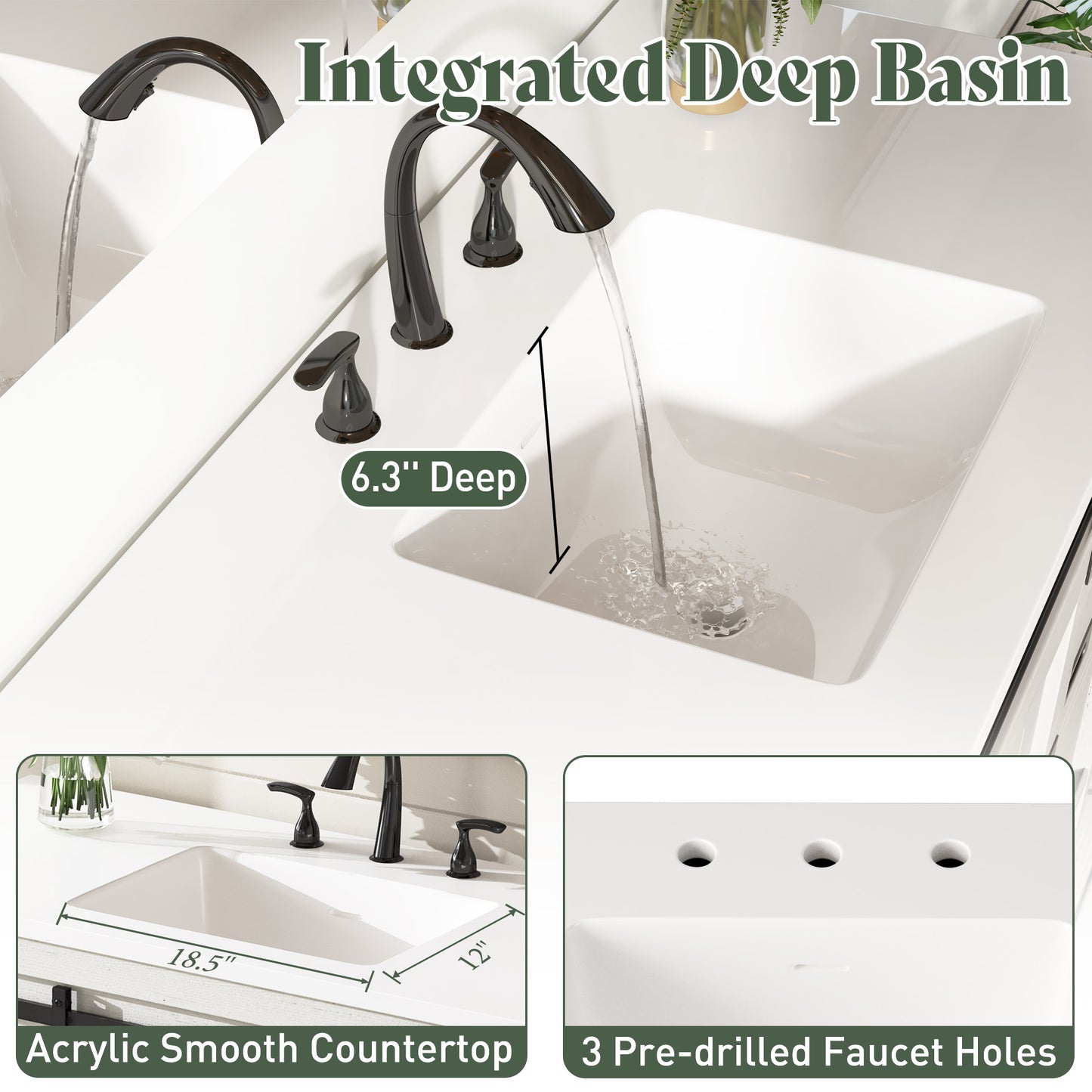 Bourbon Sliding Barn Vanity 24 inch Rustic White