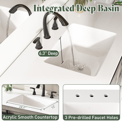 Bourbon Sliding Barn Vanity 24 inch Light Grey