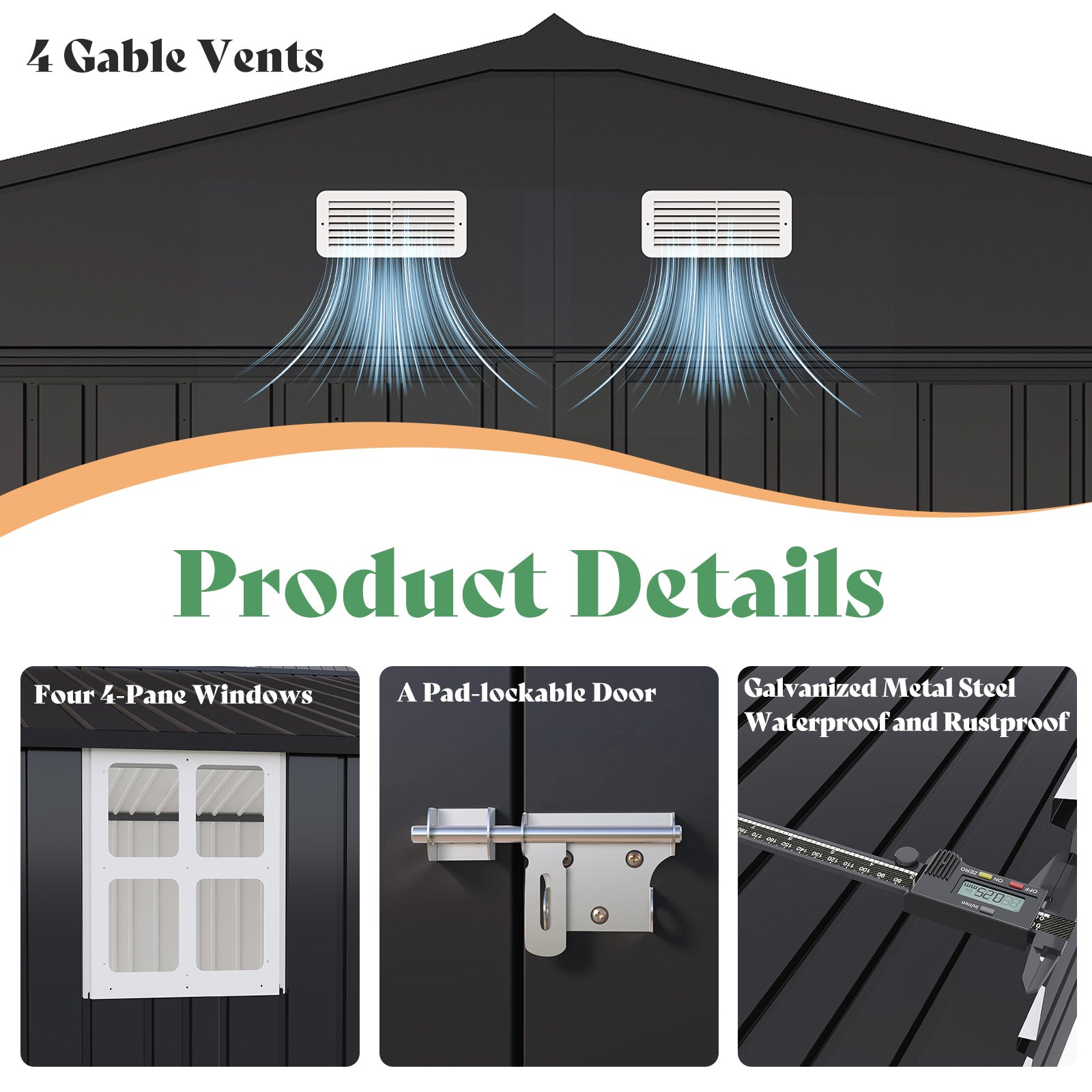 Extra Large Outdoor Metal Garage Shed Amerlife 13x21x8.4 FT 
