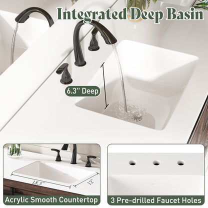 Bourbon Sliding Barn Vanity 24 inch Light Brown