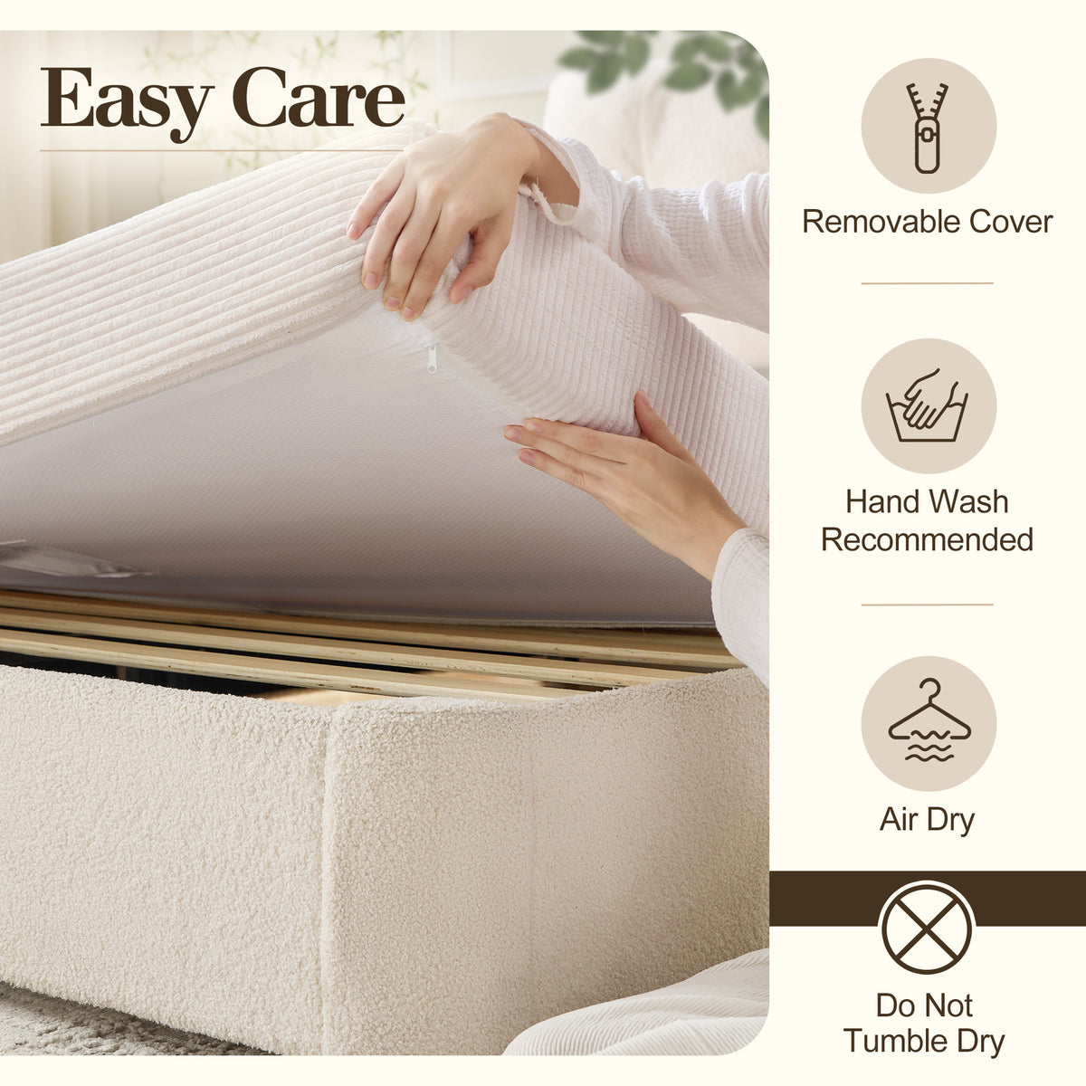 Fold 6-Inch Tri-Fold Folding Mattress-Twin-Beige