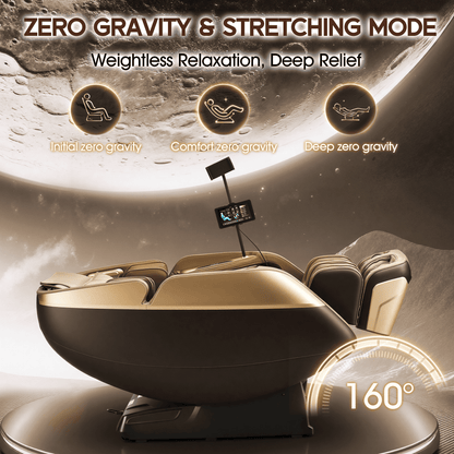 Smart 3D Zero Gravity Massage Chair-4D Massage Roller-Brown