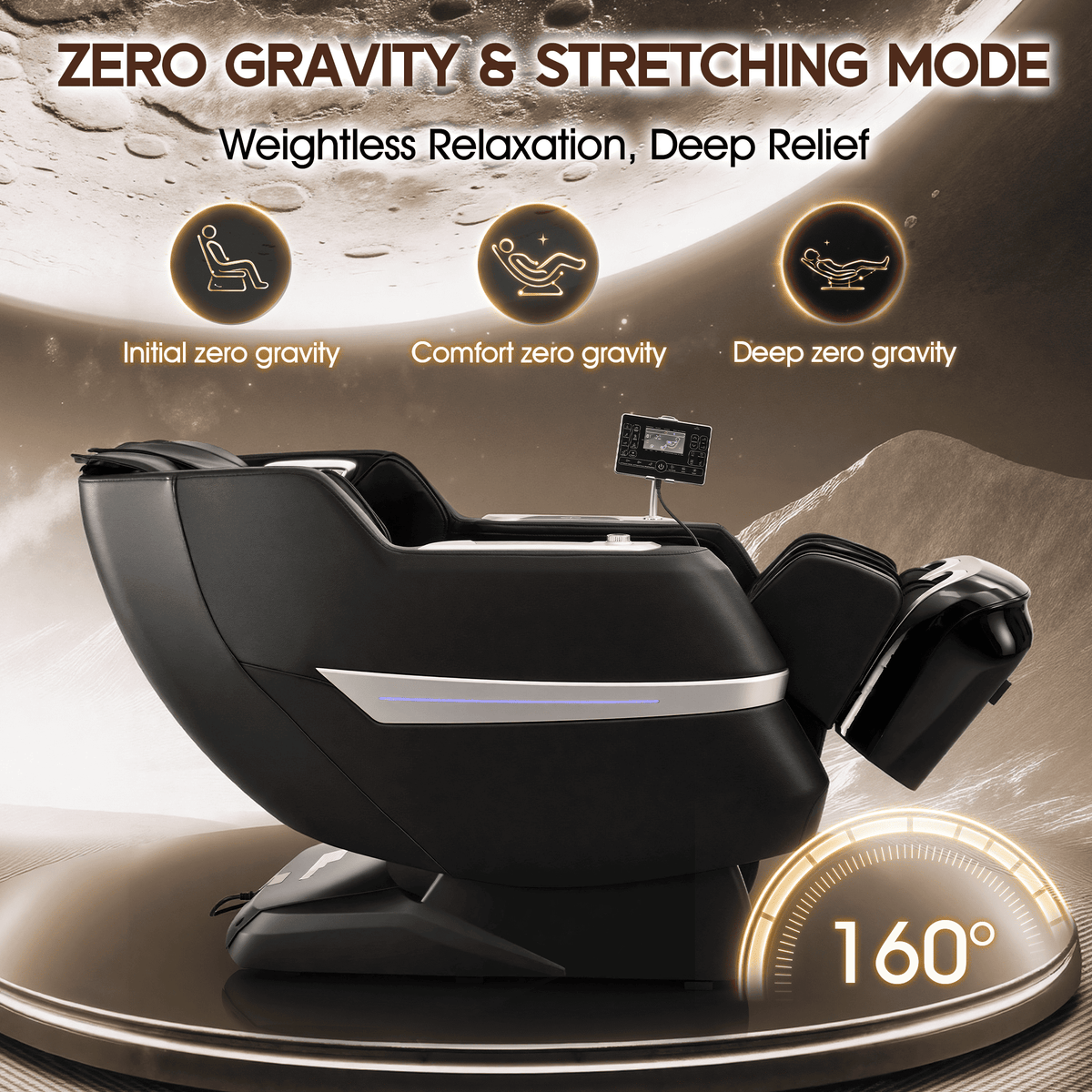 Smart 3D Zero Gravity Massage Chair-3D Massage Roller-Black