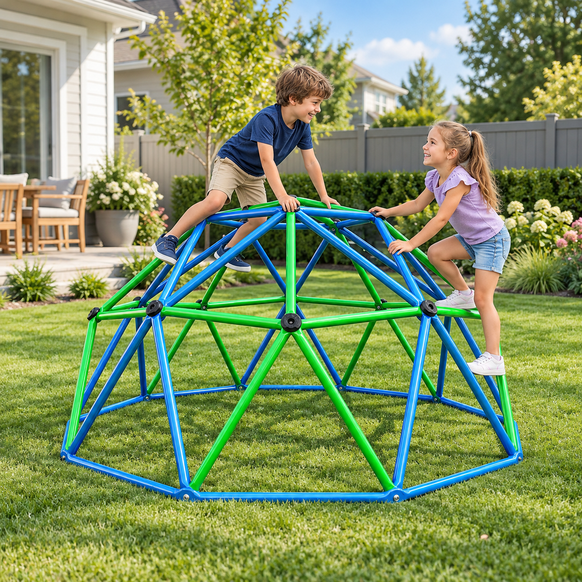 Outdoor Geometric Kids Jungle Gym-8.5*4 FT