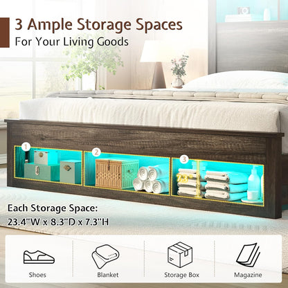 Larkin Storage Bed Frame - Full /RusticGrey