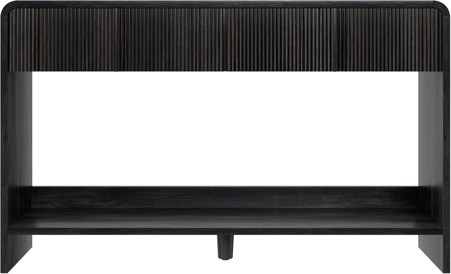 Curvia Wooden Console Table Amerlife Fluted Panel / 45" / Black