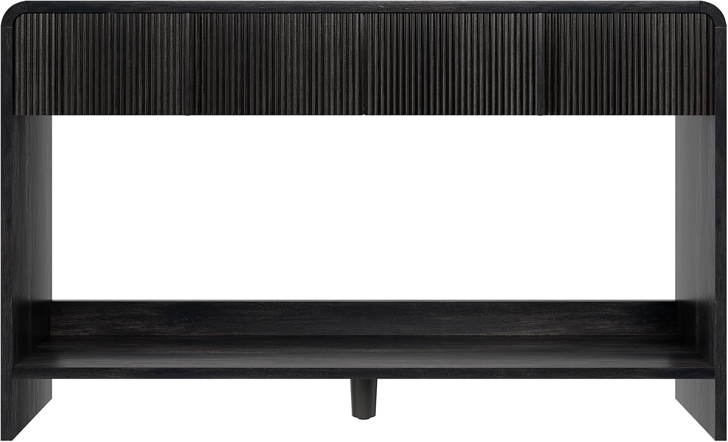 Curvia Wooden Console Table Amerlife Fluted Panel / 45" / Black