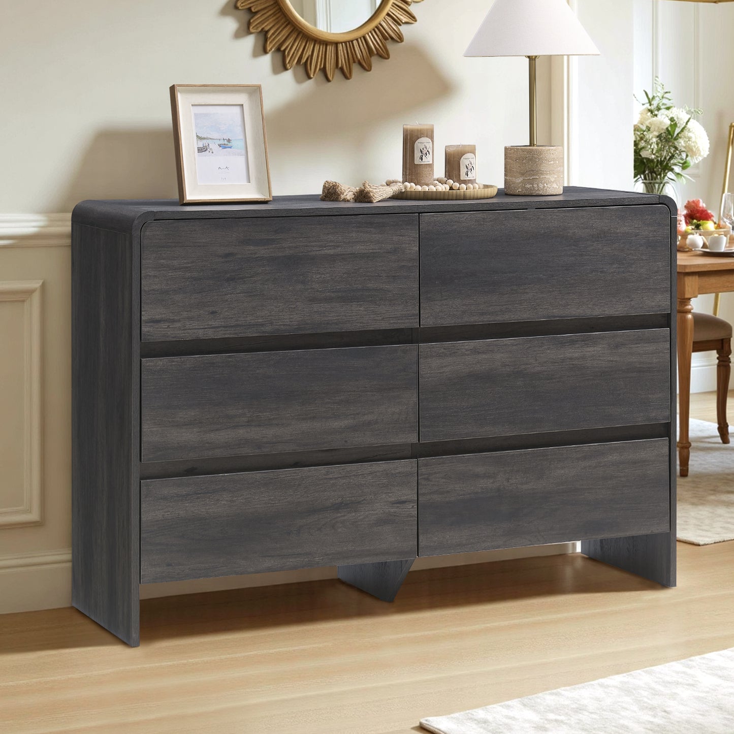 Garyon Modern 6-Drawer Storage Dresser _Black