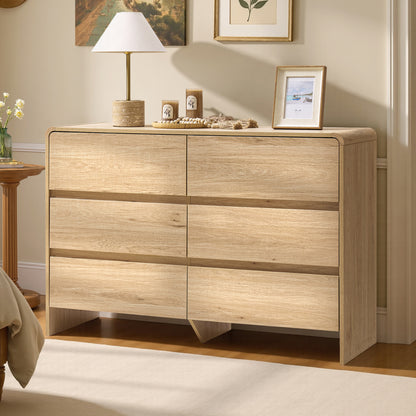Garyon Modern 6-Drawer Storage Dresser _Light Oak