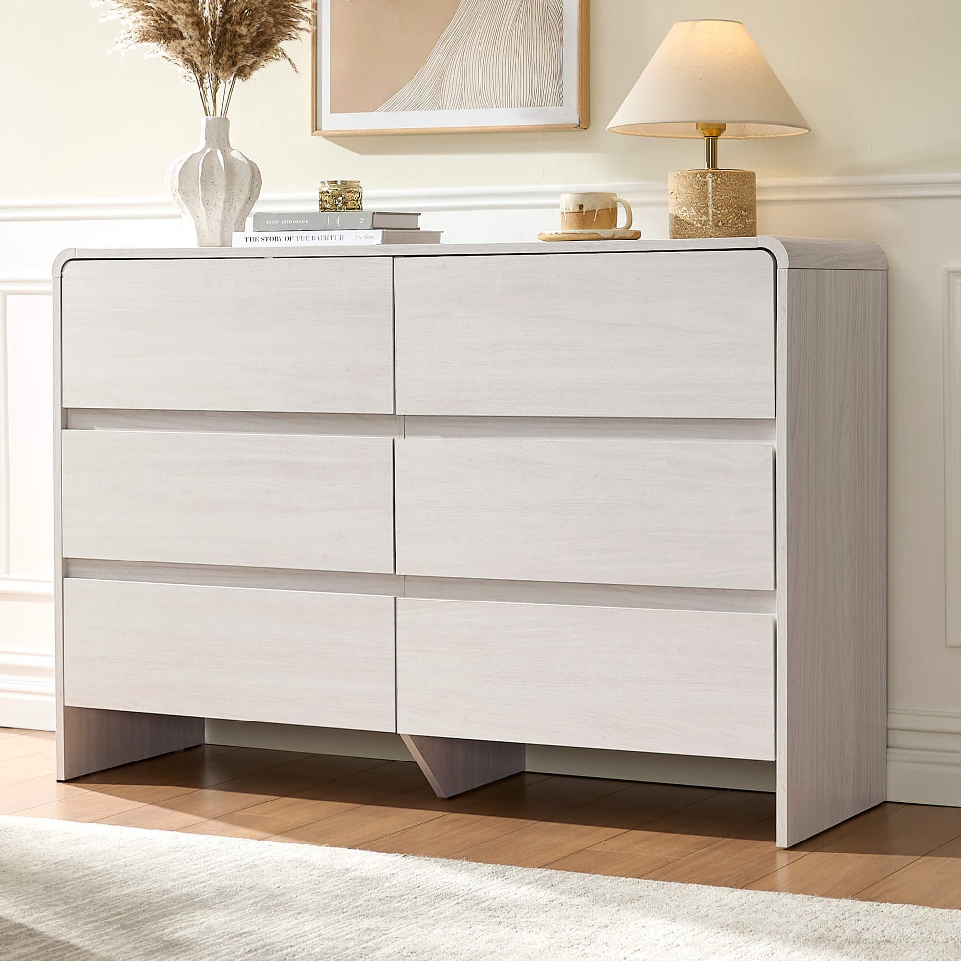 Garyon Modern 6-Drawer Storage Dresser _White