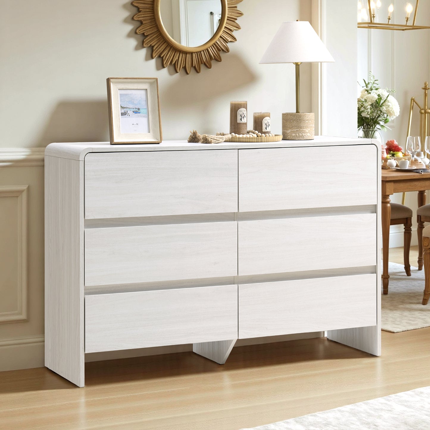 Garyon Modern 6-Drawer Storage Dresser _White