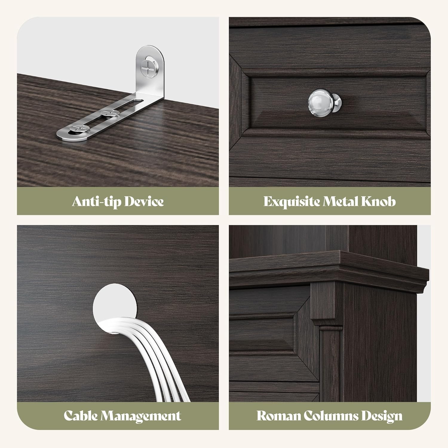 Cortina Rustic Wall Unit Entertainment Center Amerlife Dark Walnut